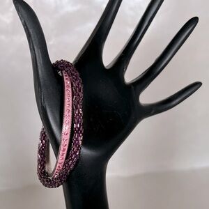 Pink Rhinestone & Fabric Bracelets - 2ct